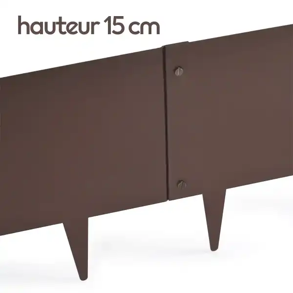 bordure acier marron 15cm 2551