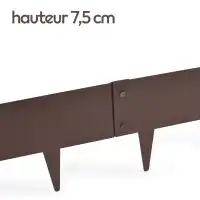 Bordurette métal acier français L.1m x H.7.5cm - Marron RAL 8017