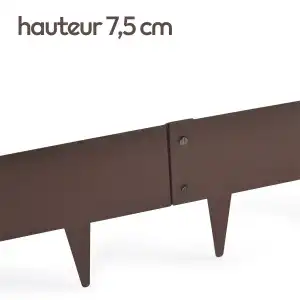 Lien vers un produit variante ou accessoire : Bordurette métal acier français L.1m x H.7.5cm - Marron RAL 8017