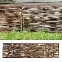 Bordure médiévale bois osier - Cadre métal Haut. 45cm + U de fixation