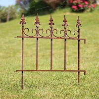 Bordure de jardin antique en métal rouillé Long. 66cm