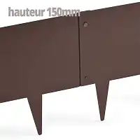 Bordurette métal acier français L.1m x H.15cm - Marron RAL 8017