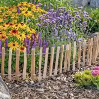 Bordure de jardin en bois ganivelle en rouleau - Pour massif et parterre L.300 x H.35cm