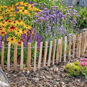 Bordure de jardin en bois ganivelle en rouleau - Pour massif et parterre L.300 x H.35cm