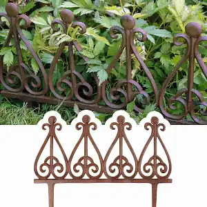 Bordure de jardin en fonte style antique - L.38 x  H.30 cm