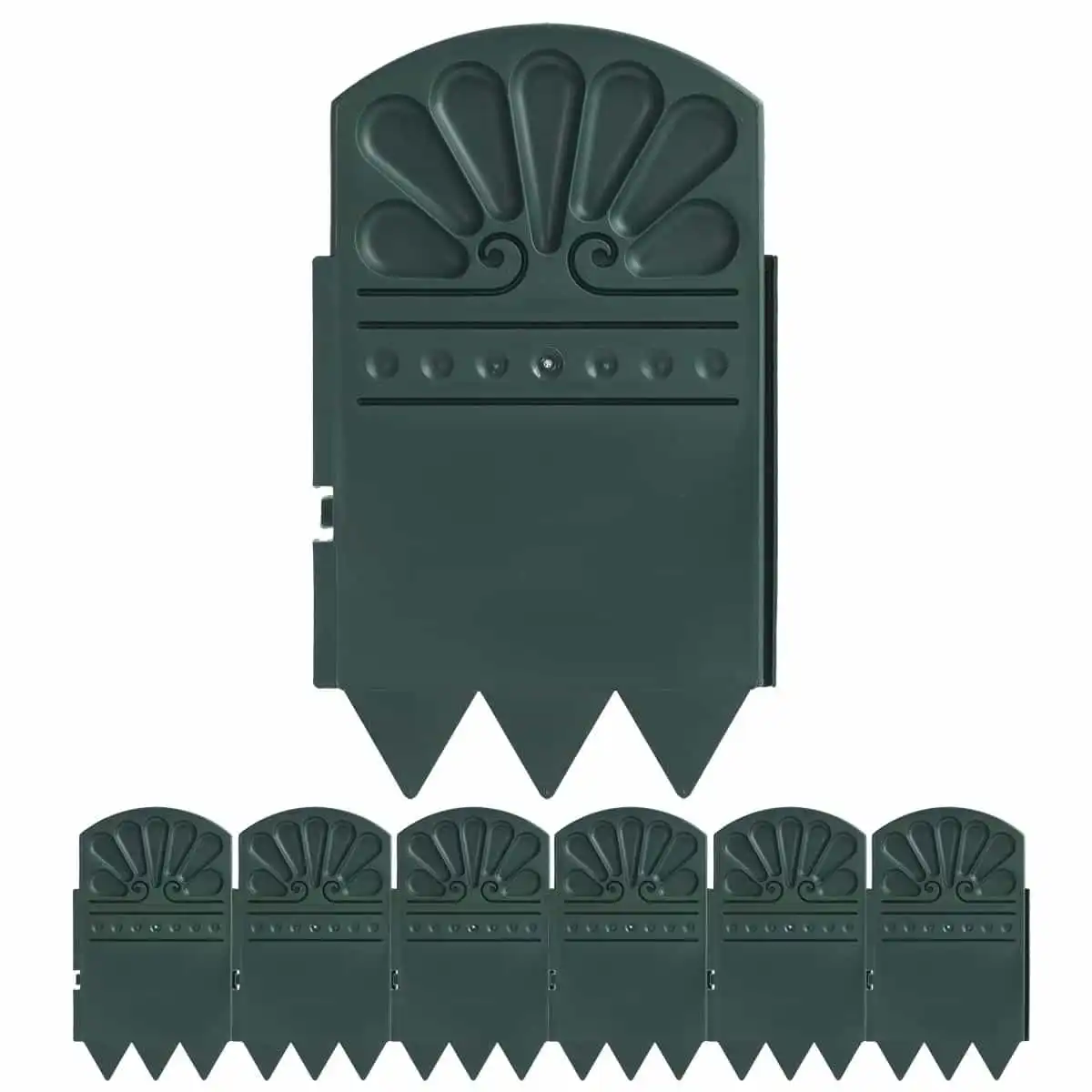 Bordures de jardin en plastique couleur vert - lot de 6 = 1metre  Bordures de jardin en plastique couleur vert - lot de 6 = 1metre
