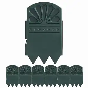 Bordures de jardin en plastique couleur vert - lot de 6 = 1metre