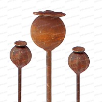 Bouquet de 3 tuteurs fleurs pavot