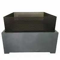 Brasero carré sur support en fibre d'argile H. 40cm  Brasero carré sur support en fibre d'argile H. 40cm