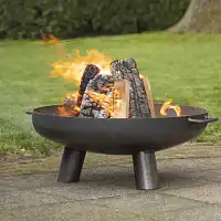 Brasero extérieur sur pied - Bol à feu en acier 70cm  Brasero extérieur sur pied - Bol à feu en acier 70cm