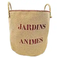 Cache pot en jute avec anses 38cm  Cache pot en jute avec anses 38cm