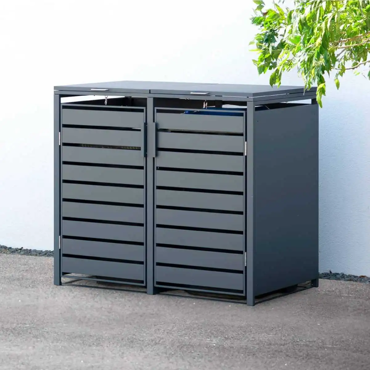 Cache poubelle extérieur en métal - Simple, double ou triple  Cache poubelle extérieur en métal - Simple, double ou triple