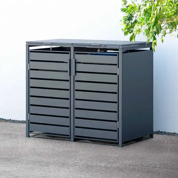 cache poubelle double  cache poubelle double