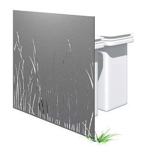 Lien vers un produit variante ou accessoire : Cache deux poubelles métal gris motif herbe long. 159cm