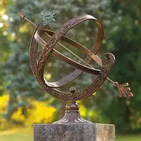 Cadran solaire armillaire bronze - Arabesques et lune