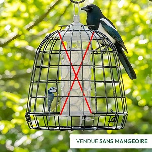 Cage de protection anti-gloutons pour mangeoire - D. 27,5 x H. 25 cm