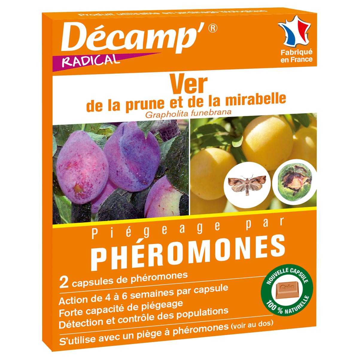 Phéromone carpocapse des prunes - 3 mois (2 capsules)
