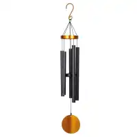 Carillon à vent 91cm en aluminium noir et doré