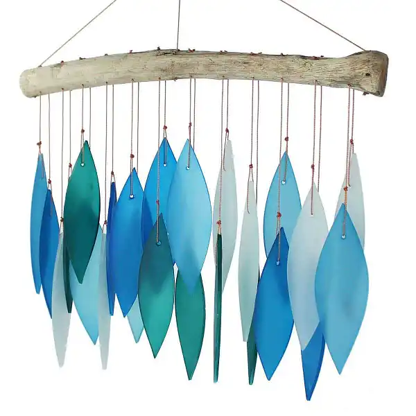 carillon artisanal verre bleu