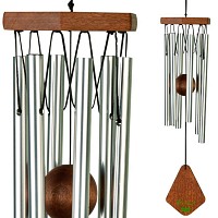 Carillon à vent bois et aluminium 35cm - Argent