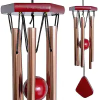 Carillon à vent bois et aluminium 30cm - cuivre