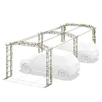 Carport 2 voitures Pagode 24.6m2  Carport 2 voitures Pagode 24.6m2