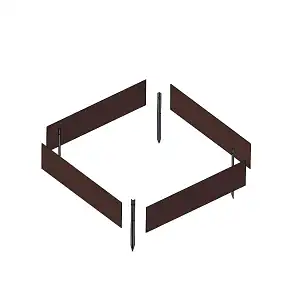Kit potager carré en acier L.100 x l.100 x H.25cm - Marron
