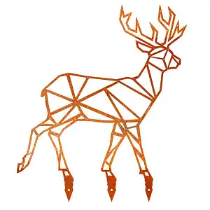 Silhouette cerf origami en acier corten H. 190 cm  Silhouette cerf origami en acier corten H. 190 cm