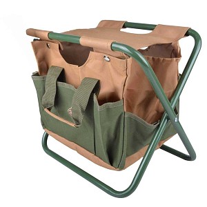 Tabouret pliable avec sac rangement pour outils