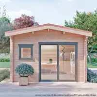 Chalet de jardin LANTENAY 12m2 - Bois Douglas 55mm fabrication française L. 3,9 x l. 2,9 x H. 2,7m