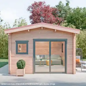 Lien vers un produit variante ou accessoire : Chalet de jardin OYONNAX 20m2 - Bois Douglas 55mm fabrication française L. 5,1 x l. 3,9 x H. 2,7m