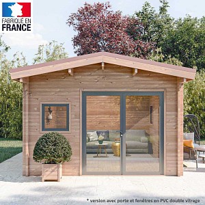 Chalet de jardin OYONNAX 20m2 - Bois Douglas 55mm fabrication française L. 5,1 x l. 3,9 x H. 2,7m