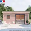 Chalet de jardin NANTUA 20m2 toit plat - Bois Douglas 55mm fabrication française L.5,1 x l.3,9 x H.2,5m