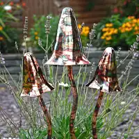 Champignon pointu cuivré brillant x3