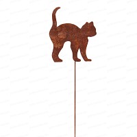 Silhouettes Chats - déco de jardin en métal - lot de 2