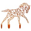 Silhouette cheval origami en acier corten H. 186 cm