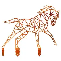 Silhouette cheval origami en acier corten H. 186 cm  Silhouette cheval origami en acier corten H. 186 cm