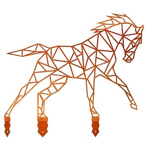 Silhouette cheval origami en acier corten H. 186 cm