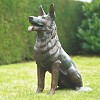 Sculpture chien assis - Statue animaux de jardin - L. 55 x l. 33 x H. 75 cm