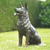 Sculpture chien assis - Statue animaux de jardin - L. 55 x l. 33 x H. 75 cm