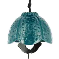 Carillon japonais - clochette - Furin Feng shui en fonte émaillée D.5cm, Turquoise