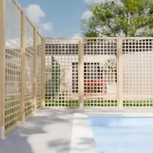 Clôture bois personnalisable Majesta - Panneau treillis premium avec cadre H.200cm