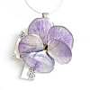 Collier pendentif vraie fleur de pensée - Violet