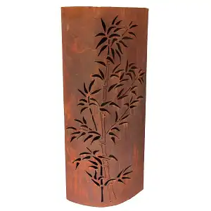 Colonne ovale en métal rouillé Bambou L.50 x l.28 x H.120 cm