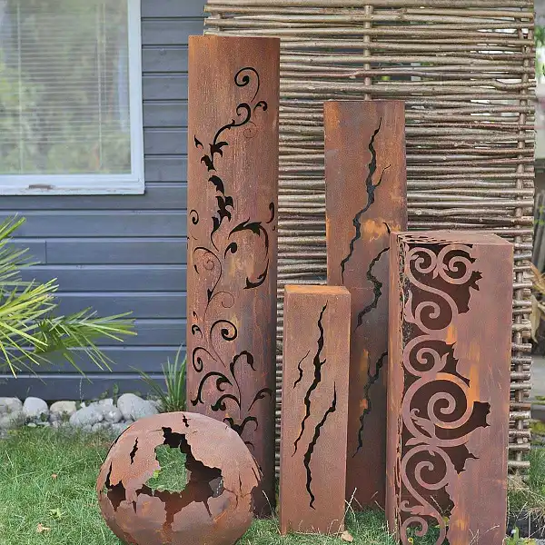 colonne deco jardin metal