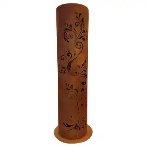 Colonne ronde en métal rouillé Arabesque D.30 x H.120 cm