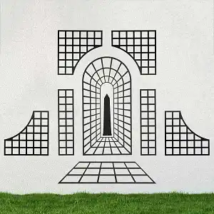 Composition en treillages acier noir - 9 éléments