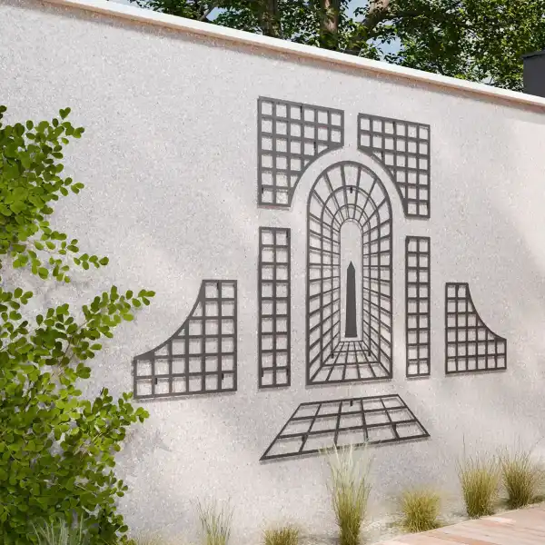 composition murale 9 treillages acier