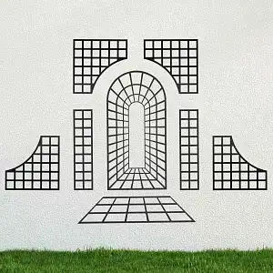 Treillage trompe l'oeil à composer - acier noir
