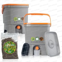 Composteur de cuisine x2 + 1 sac 2kg